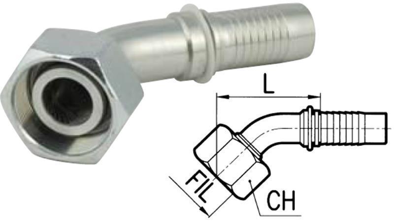 ΥΔΡΑΥΛΙΚΗ ΣΥΝΔΕΣΗ DKOL 22 L ΜΕ ΘΗΛΥΚΟ ΕΛΒΟ 45 DN19-M30X2