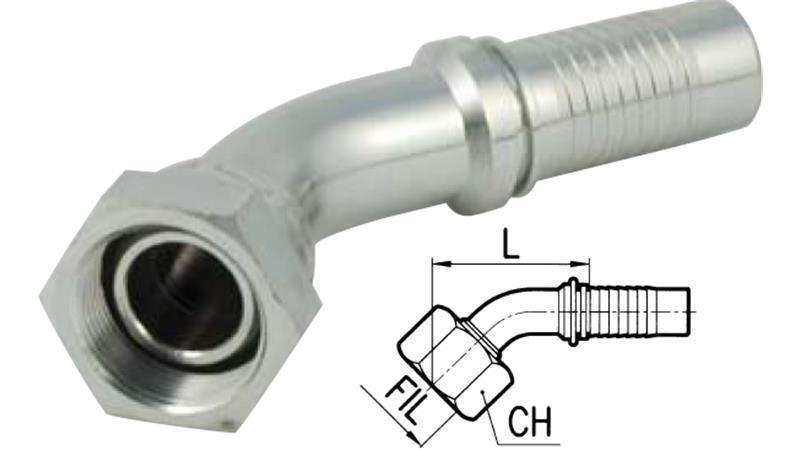 ΥΔΡΑΥΛΙΚΗ ΣΥΝΔΕΣΗ BSP ΘΗΛΥΚΟΙ ΕΛΒΟ 45° DN19-M26X1,5