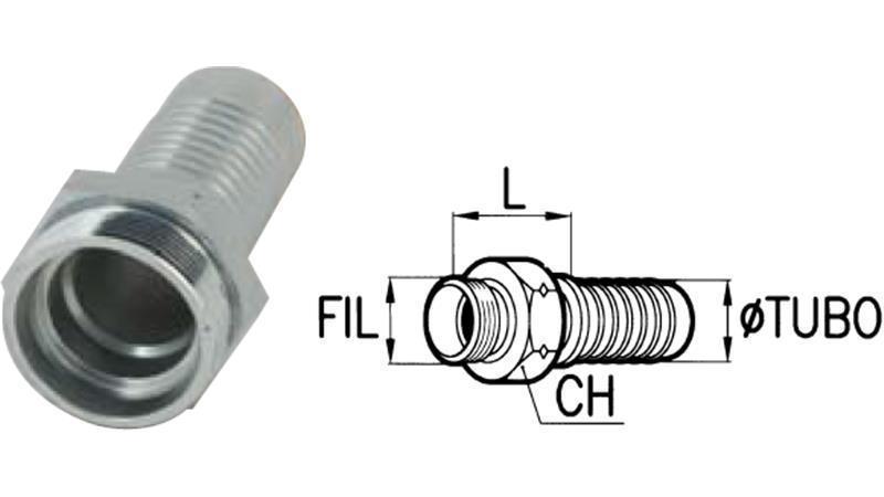 ΥΔΡΑΥΛΙΚΗ ΣΥΝΔΕΣΗ CEL 22 L ΜΕ ΑΝΔΡΑ DN19-M30X2