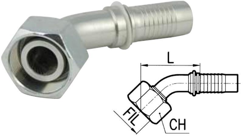 ΥΔΡΑΥΛΙΚΗ ΣΥΝΔΕΣΗ DKOS 14 ΜΕ ΘΗΛΥΚΟ ΕΛΒΟ 45* DN10-M22x1.5