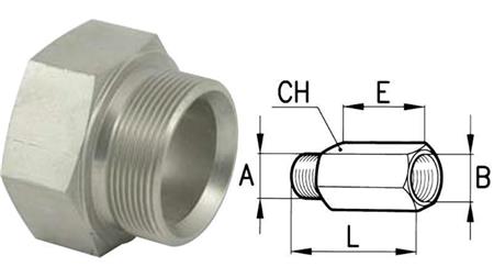 FORLÆNGET HYDRAULISK ADAPTER HAN-KVIND 3/8