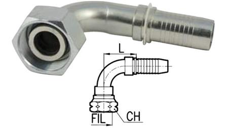 ΥΔΡΑΥΛΙΚΗ ΣΥΝΔΕΣΗ DKOL 18 L ΜΕ ΘΗΛΥΚΟ ΕΛΒΟ 90 DN16-M26X1,5