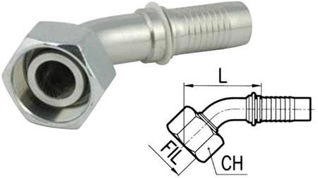ΥΔΡΑΥΛΙΚΗ ΣΥΝΔΕΣΗ DKOS 14 ΜΕ ΘΗΛΥΚΟ ΕΛΒΟ 45* DN10-M22x1.5