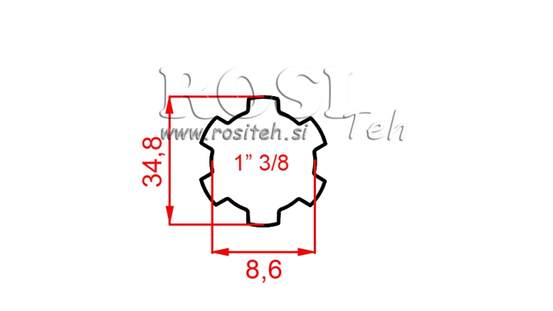 KARDANO ADAPTERIS 1-3/8 DVIPUSIS (250 mm)