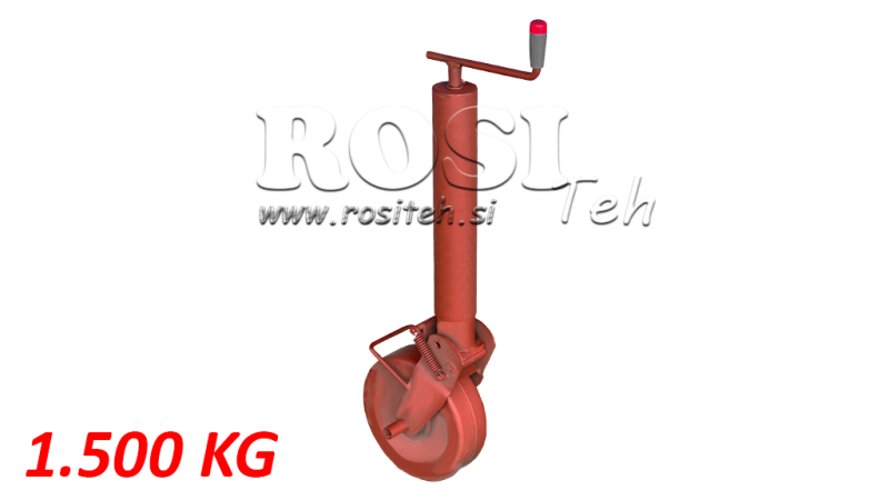 ZÁVITOVÁ PODPĚRA NOHA 300MM - 1500KG S PODPĚRNÝM KOLEM