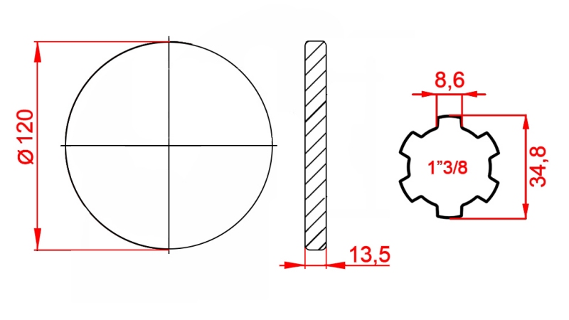 KARDANADAPTER FLANTSIGA 1-3/8 (125 mm)