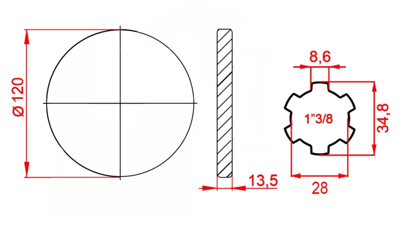 КАРДАНЕН АДАПТЕР С ФЛАНЕЦ 1-3/8 (125 mm)