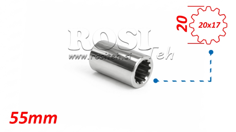 KARDANADAPTER HYLSA 20x17 (12 SPLINES) (55 mm)