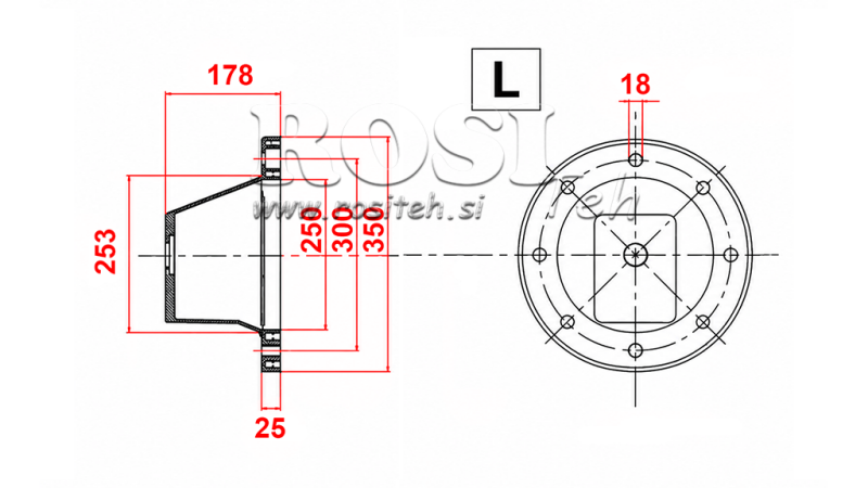 FLANGIA IDRAULICA - CAMPANA LS350-L3511 (EM11-22kW/GR2)