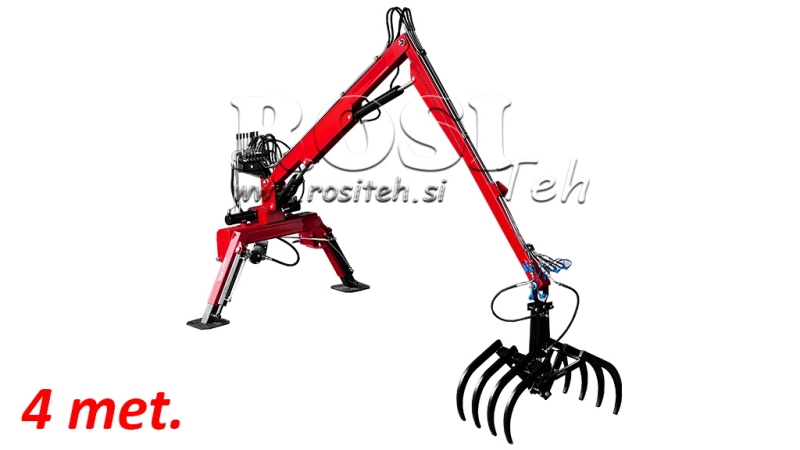 TRAKTORSKI HIDRAVLIČNI NAKLADALNIK Z VILAMI HUT 4m