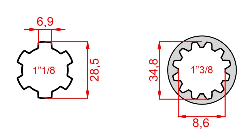 ΑΝΤΑΠΤΟΡΑΣ ΚΑΡΝΤΑΝ ΑΠΟ 1-3/8 ΣΕ 1-1/8 (140 mm)