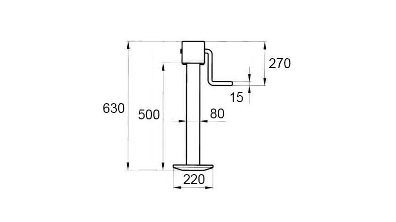 ΣΤΗΡΙΓΜΑ ΠΟΔΙΟΥ ΜΕ ΣΠΕΙΡΩΜΑ (ΥΨΟΣ 630 mm - ΔΙΑΔΡΟΜΗ 350 mm) - 1.800 kg