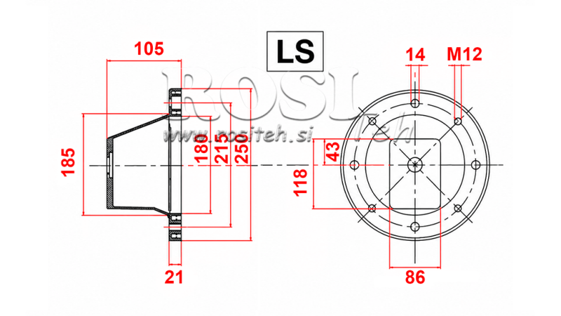 ΥΔΡΑΥΛΙΚΟΣ ΦΛΑΝΤΖΑΣ - ΚΑΜΠΑΝΑ LS252 (EM2,2-4 KW/GR2)