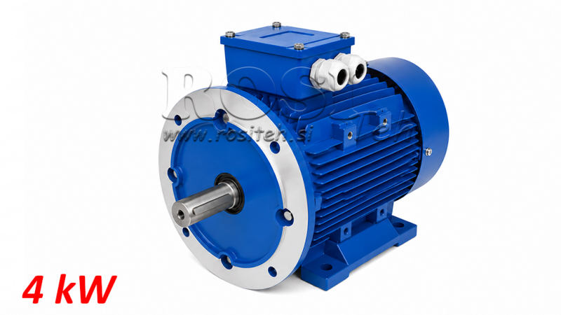 4KW-ELEKTRISK MOTOR MS100L3-4 4_1430RPM 3FAS FÖTTER+FLANGE-B3B5