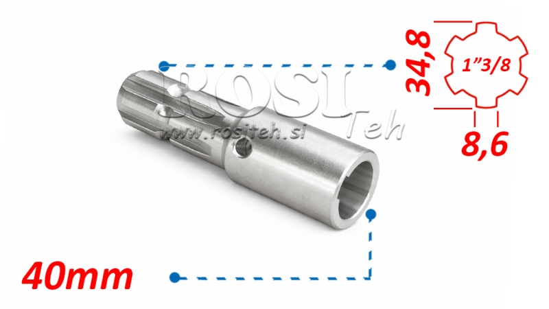 ΑΝΤΑΠΤΟΡΑΣ ΚΑΡΝΤΑΝ 1-3/8 - ΟΠΗ fi 40 mm (160 mm)