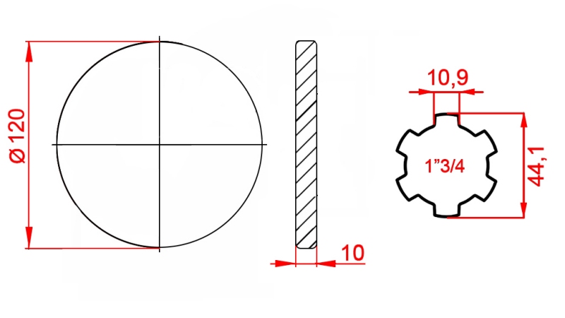 KARDANOVÝ ADAPTÉR S PŘÍRUBOU 1-3/4 (120 mm)