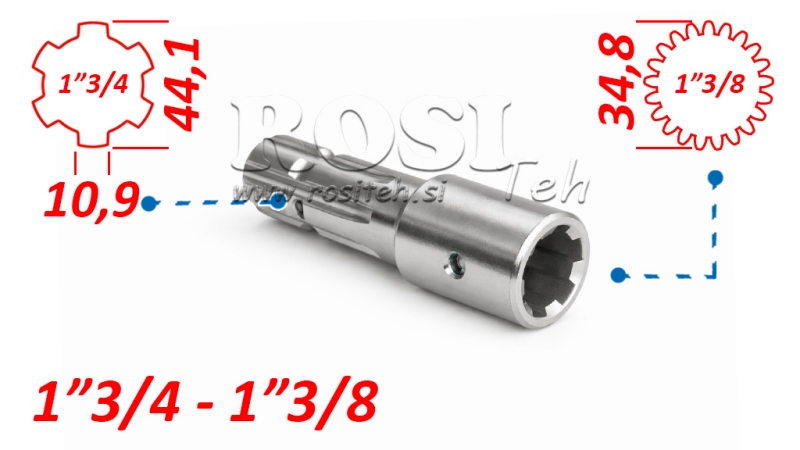 KARDANADAPTER FRAN 1-3/8 (21 SPLINES) TILL 1-3/4 (150 mm)
