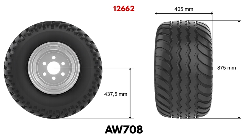400/60-15,5 ΕΛΑΣΤΙΚΌ AW708 (16 PR) ΜΕ ΖΆΝΤΑ 13,00 x 15,5