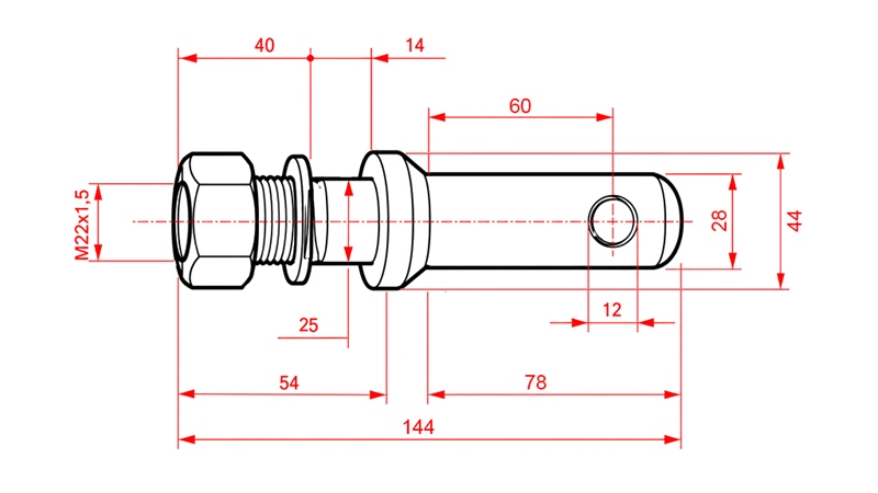 ΠΙΝΑΣ ΣΤΗΡΙΞΗΣ FI28MM ΜΕ ΣΠΕΙΡΩΜΑ M22X1.5