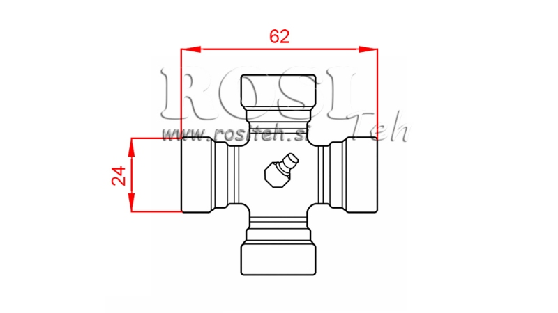 KŘÍŽ F-24,00X62,00 PRO ECO KARDANOVÝ HŘÍDEL 790mm 35-60HP STANDARD