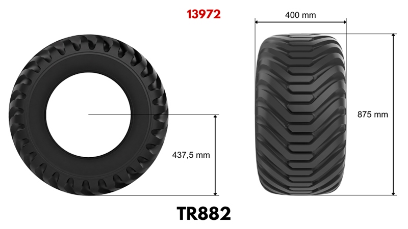 400/60-15,5 ΕΛΑΣΤΙΚΌ TR882 (16 PR) ΜΕ ΖΆΝΤΑ 13,00 x 15,5