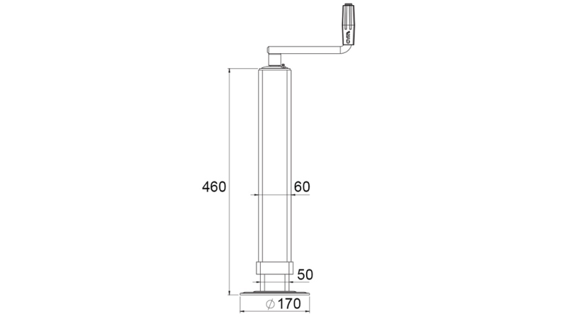 NAVOJNA PODPORNA NOGA (VIŠINA 460 mm - HOD 320 mm) - 800 kg