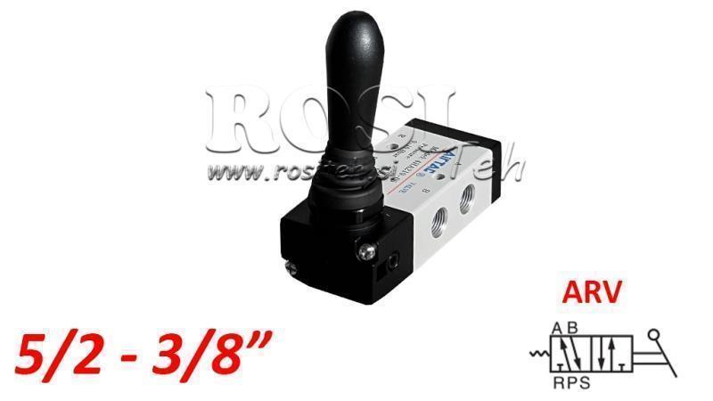 ΠΝΕΥΜΑΤΙΚΗ ΧΕΙΡΟΚΙΝΗ ΒΑΛΒΙΔΑ 5/2 3/8 PRT-0852-ARV ΕΠΙΣΤΡΟΦΗ ΜΕ ΕΛΑΤΗΡΙΟ