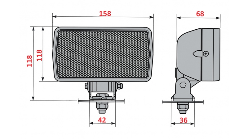 PRACOVNÍ SVĚTLO TRAKTORU COBO HALOGEN