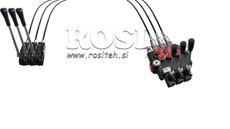 JOYSTICK DVOJITÁ RUKOJEŤ 2.5 metru HYDRAULICKÝ VENTIL 3xP40 litrů