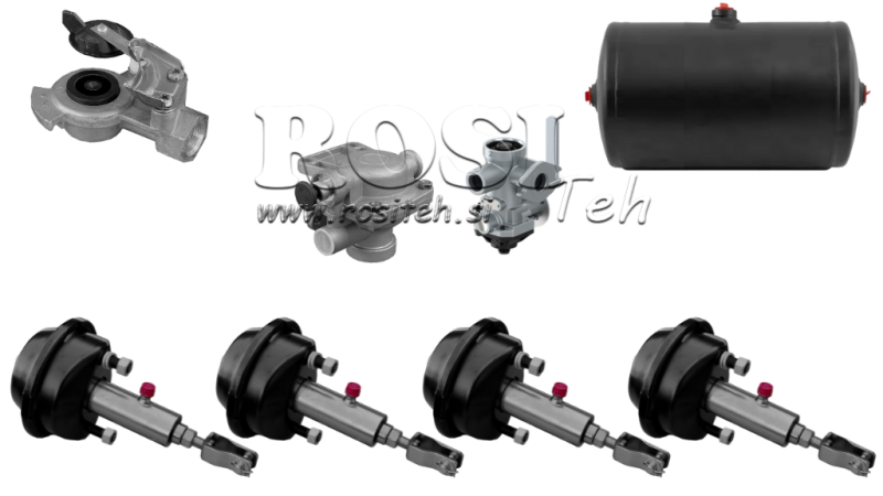 ΣΕΤ ΑΕΡΟΥΔΡΑΥΛΙΚΩΝ ΦΡΕΝΩΝ ΓΙΑ ΤΡΕΙΛΕΡ ΠΛΗΡΕΣ ΣΥΣΤΗΜΑ ΜΟΝΟΥ ΚΥΚΛΩΜΑΤΟΣ 4 ΕΔΡΕΣ