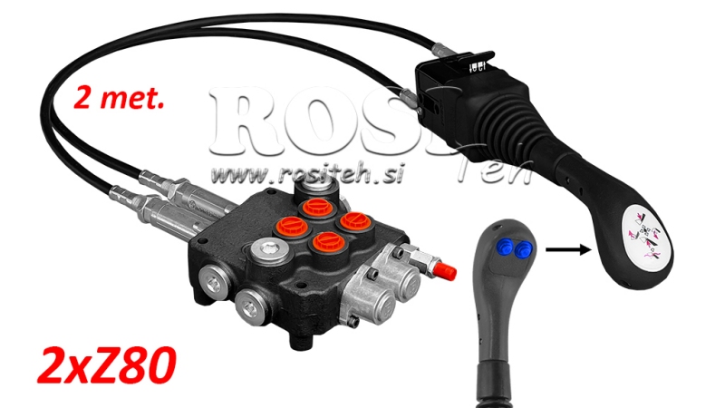 JOYSTICK 2x ΚΟΥΜΠΙ - ΚΑΛΩΔΙΟ BOWDEN 2 m + ΥΔΡΑΥΛΙΚΗ ΒΑΛΒΙΔΑ 2xZ0