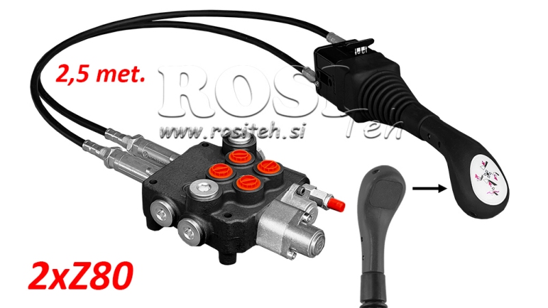 JOYSTICK ΧΩΡΙΣ ΚΟΥΜΠΙ - ΚΑΛΩΔΙΟ BOWDEN 2,5 m + ΥΔΡΑΥΛΙΚΗ ΒΑΛΒΙΔΑ 2xZ80 + ΛΕΙΤΟΥΡΓΙΑ ΠΛΕΥΣΗΣ