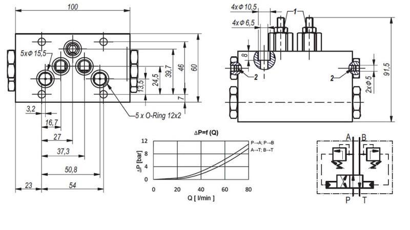 HYDRAULICKÝ VENTIL OTOČNÝ MECHANICKÝ PRO HLEVSKE BRUSH CETOP5 4/2 RHA