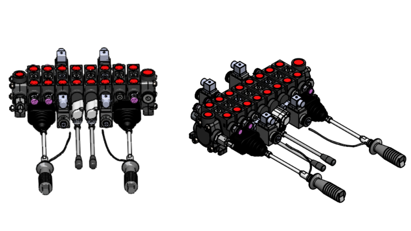 ΥΔΡΑΥΛΙΚΗ ΒΑΛΒΙΔΑ HIAB 8XPC70 + 2X JOYSTICK - ΗΛΕΚΤΡΙΚΟΣ ΕΛΕΓΧΟΣ 12V