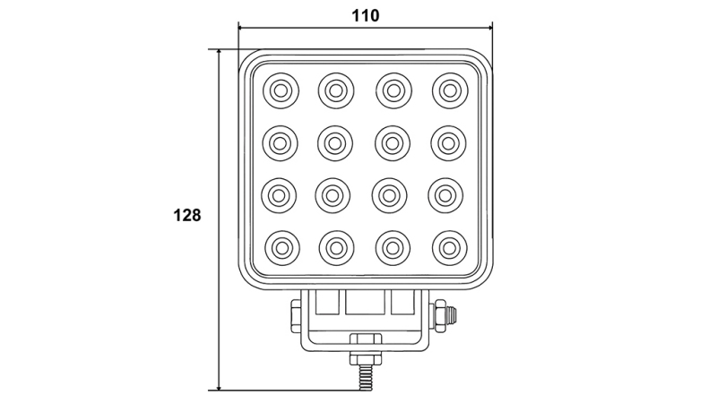 LED PRACOVNÍ SVĚTLO - SVĚTLO 16 LED 48W 12V-24V