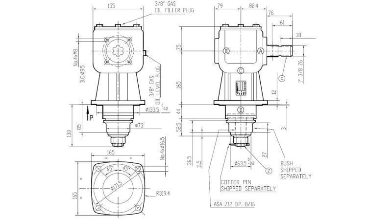 ΓΩΝΙΑΚΟΣ ΣΥΝΕΛΕΥΤΗΣ LF-205J 1:1.92 (30HP-22kW)