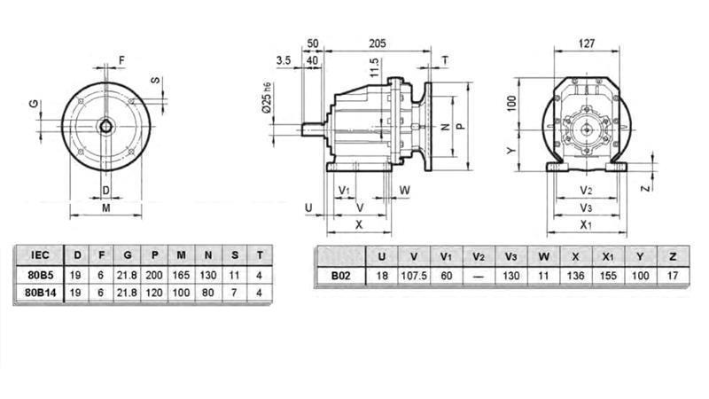 ERC02 ΜΕΙΩΤΗΣ ΓΙΑ ΗΛΕΚΤΡΙΚΟ ΚΙΝΗΤΗΡΑ MS80 (1.1-1.5kW) ΑΝΑΛΟΓΙΑ 24:1