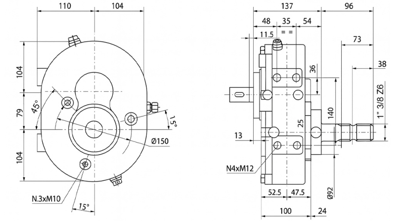 ΚΙΒΩΤΙΟ ΤΑΧΥΤΗΤΩΝ ΑΝΤΙΣΤΡΟΦΗΣ A-3A 1:1 (30HP-22.1KW)
