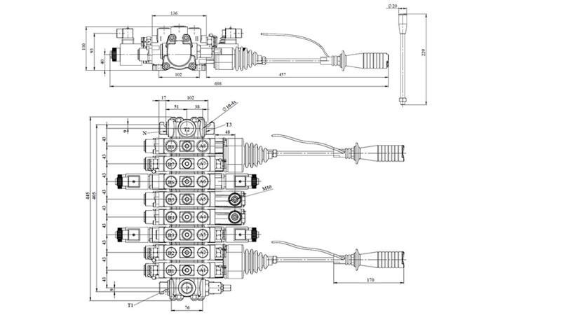 ΥΔΡΑΥΛΙΚΗ ΒΑΛΒΙΔΑ HIAB 8xPC70   2x JOYSTICK - ΗΛΕΚΤΡΙΚΟΣ ΕΛΕΓΧΟΣ 12V