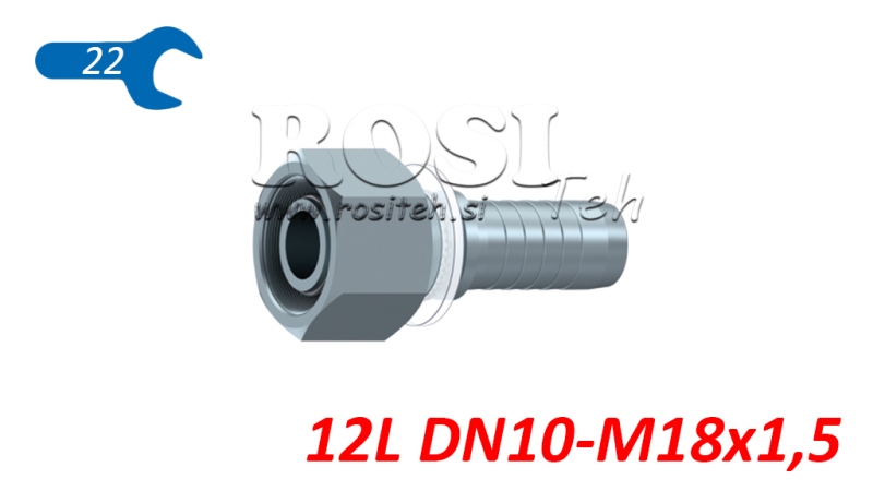 ΥΔΡΑΥΛΙΚΗ ΣΥΝΔΕΣΗ DKOL 12 L ΘΗΛΥΚΟ DN10-M18X1,5
