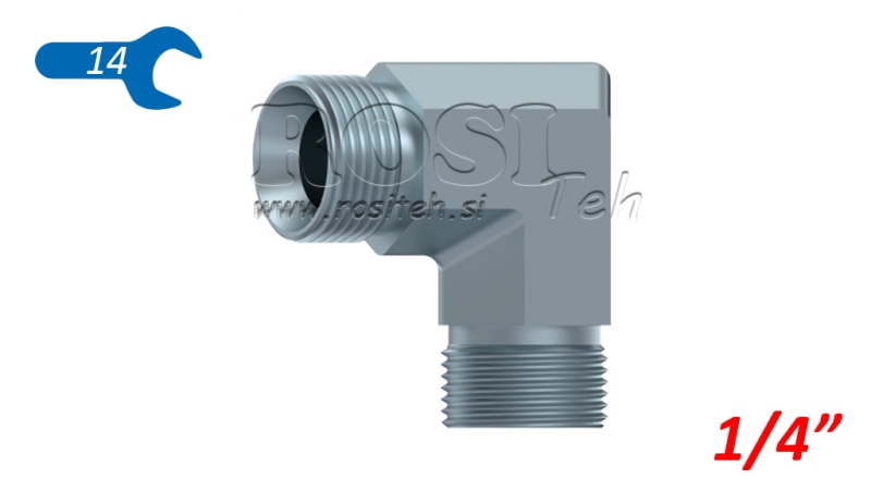 HIDRAVLIČNI KOLENO 90° BSP KRATKO MOŠKI-MOŠKI 1/4