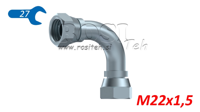 HIDRAVLIČNO KOLENO 90° ŽENSKO M22x1,5