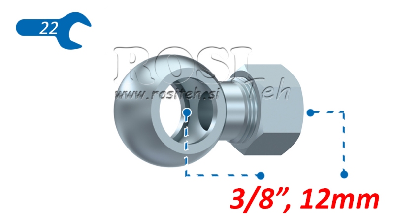 ΜΕΤΑΛΛΙΚΟΣ ΣΩΛΗΝΑΣ BANJO 3/8 ΜΕ ΠΑΞΙΜΑΔΙ