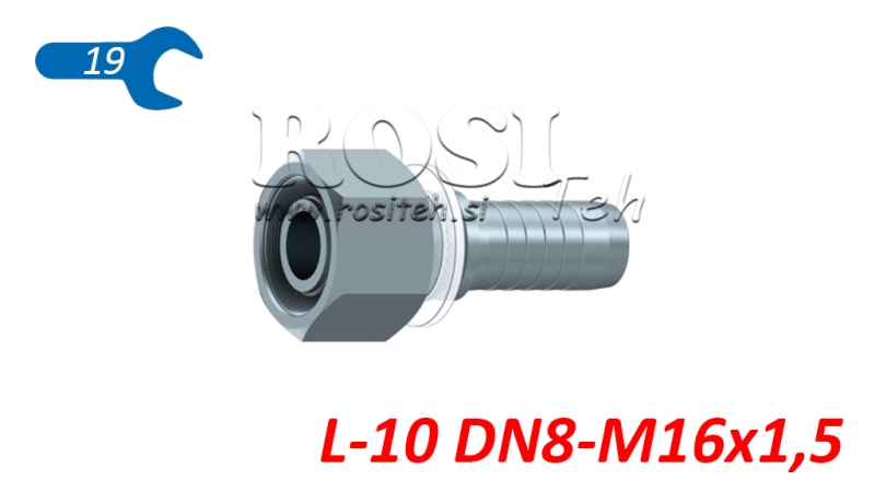 ΥΔΡΑΥΛΙΚΗ ΣΥΝΔΕΣΗ DKOL 10 L ΘΗΛΥΚΟ DN8-M16X1.5