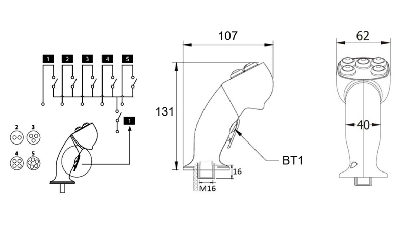 ΑΠΟΜΑΚΡΥΣΜΕΝΟΣ ΕΛΕΓΧΟΣ ROSI JOYSTICK - 3 ΚΟΥΜΠΙΑ + ΚΟΥΜΠΙ