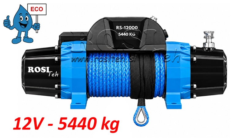 12 V ΗΛΕΚΤΡΙΚΌ ΒΑΡΟΎΛΚΟ RS-12000 - 5440 kg - ΣΥΝΘΕΤΙΚΌ ΣΧΟΙΝΊ - ECO