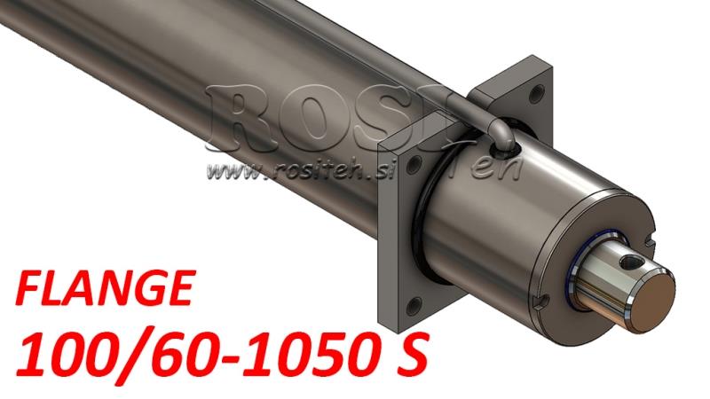 υδραυλικός κύλινδρος με πλάκα στήριξης και σωλήνες 100/60-1050