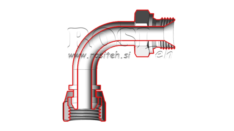 ΥΔΡΑΥΛΙΚΟΣ ΓΩΝΙΑΚΟΣ ΣΥΝΔΕΣΜΟΣ 90° BSP ΑΡΣΕΝΙΚΟΣ-ΘΗΛΥΚΟΣ 1/4