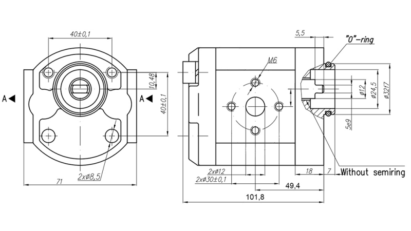 HYDRAULPUMP 10A6.1X179 GR.1 - 6,1cc - VÄNSTER