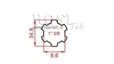 KARDANO ADAPTERIS 1-3/8 DVIPUSIS (250 mm)